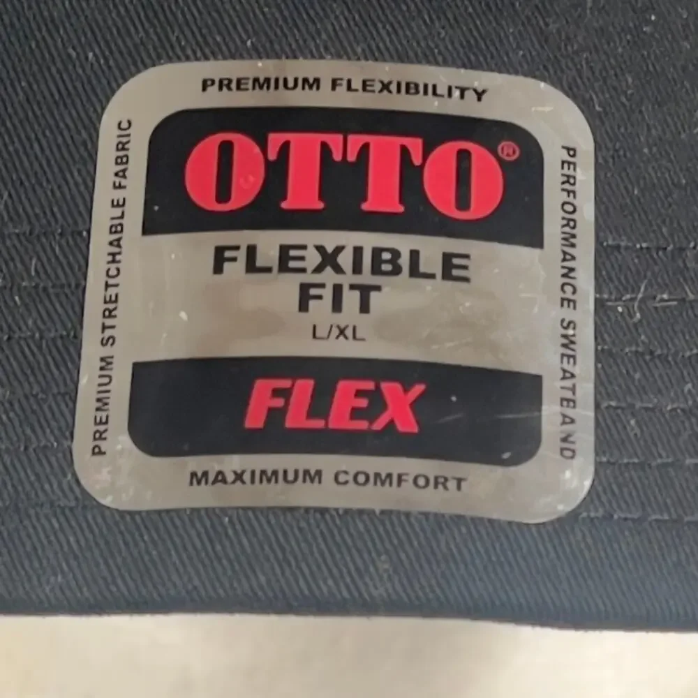 Hole in the Wall Black Flexible Fit L/XL Cap Embroidered White Logo OTTO Trucker